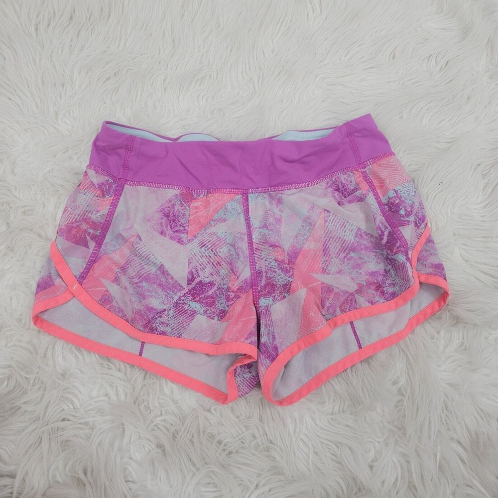 Ivivva By Lululemon Speed Shorts Girl's Size 14 Multicolor Lined Pink